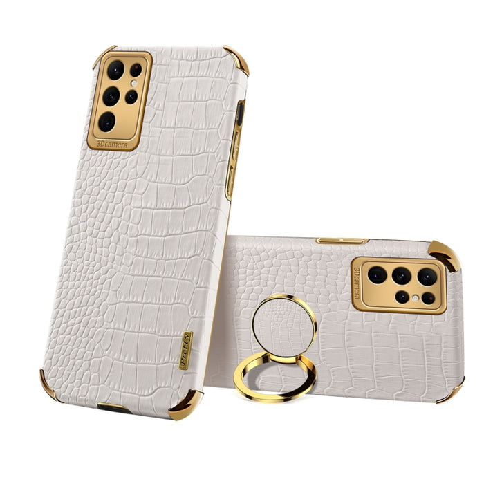 Estuche para teléfono con textura de cocodrilo galvanoplastia 6D con soporte, For OPPO A17, For Realme C21Y, For Realme C33, For OPPO Reno8 Pro+, For Xiaomi Redmi Note 12 China, For Xiaomi Redmi Note 12 Pro+ China, For Samsung Galaxy S23 5G            ...