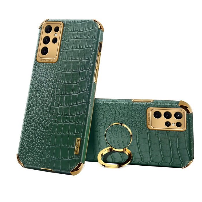Estuche para teléfono con textura de cocodrilo galvanoplastia 6D con soporte, For OPPO A17, For Realme C21Y, For Realme C33, For OPPO Reno8 Pro+, For Xiaomi Redmi Note 12 China, For Xiaomi Redmi Note 12 Pro+ China, For Samsung Galaxy S23 5G            ...