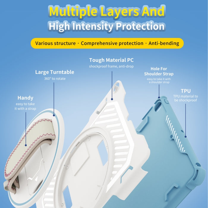 Estuche para tableta a prueba de golpes con soporte y correa de mano, For iPad 9.7 2018/2017, For iPad 9.7 2018/2017 / iPad Air