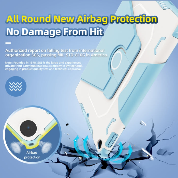 Estuche de cuero para tableta inteligente blindado giratorio de 360 grados, For iPad 9.7 2018/2017 / Air 1/Air 2, For iPad 10.2 2021, For Samsung Galaxy Tab A8 10.5 2021