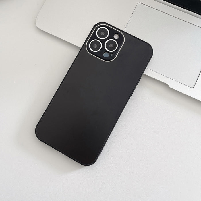 Estuche de teléfono de vidrio templado esmerilado de piel, For iPhone 14 Pro Max, For iPhone 14 Pro, For iPhone 14, For iPhone 14 Plus, For iPhone 13 Pro Max, For iPhone 13 Pro, For iPhone 13, For iPhone 12 Pro Max