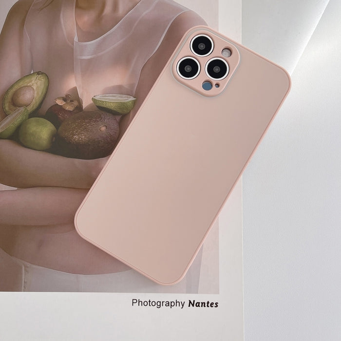 Estuche de teléfono de vidrio templado esmerilado de piel, For iPhone 14 Pro Max, For iPhone 14 Pro, For iPhone 14, For iPhone 14 Plus, For iPhone 13 Pro Max, For iPhone 13 Pro, For iPhone 13, For iPhone 12 Pro Max