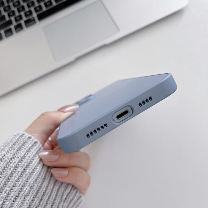 Estuche de teléfono de vidrio templado esmerilado de piel, For iPhone 14 Pro Max, For iPhone 14 Pro, For iPhone 14, For iPhone 14 Plus, For iPhone 13 Pro Max, For iPhone 13 Pro, For iPhone 13, For iPhone 12 Pro Max