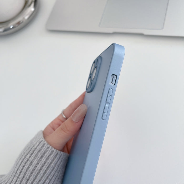Estuche de teléfono de vidrio templado esmerilado de piel, For iPhone 14 Pro Max, For iPhone 14 Pro, For iPhone 14, For iPhone 14 Plus, For iPhone 13 Pro Max, For iPhone 13 Pro, For iPhone 13, For iPhone 12 Pro Max