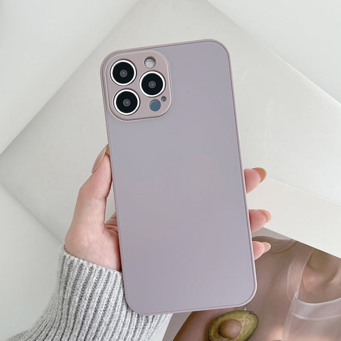 Estuche de teléfono de vidrio templado esmerilado de piel, For iPhone 14 Pro Max, For iPhone 14 Pro, For iPhone 14, For iPhone 14 Plus, For iPhone 13 Pro Max, For iPhone 13 Pro, For iPhone 13, For iPhone 12 Pro Max