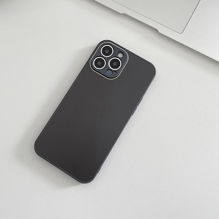 Estuche de teléfono de vidrio templado esmerilado de piel, For iPhone 14 Pro Max, For iPhone 14 Pro, For iPhone 14, For iPhone 14 Plus, For iPhone 13 Pro Max, For iPhone 13 Pro, For iPhone 13, For iPhone 12 Pro Max