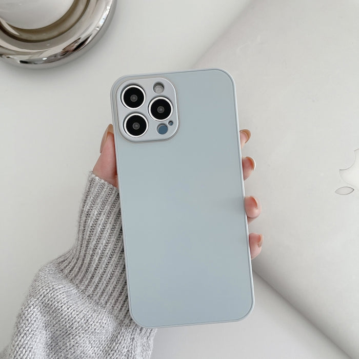 Estuche de teléfono de vidrio templado esmerilado de piel, For iPhone 14 Pro Max, For iPhone 14 Pro, For iPhone 14, For iPhone 14 Plus, For iPhone 13 Pro Max, For iPhone 13 Pro, For iPhone 13, For iPhone 12 Pro Max