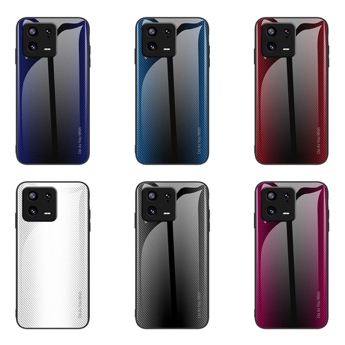 Caja del teléfono de TPU de vidrio degradado de textura, For Xiaomi 13, For Xiaomi 13 Pro, For Xiaomi Redmi A1+, For OPPO A1 Pro