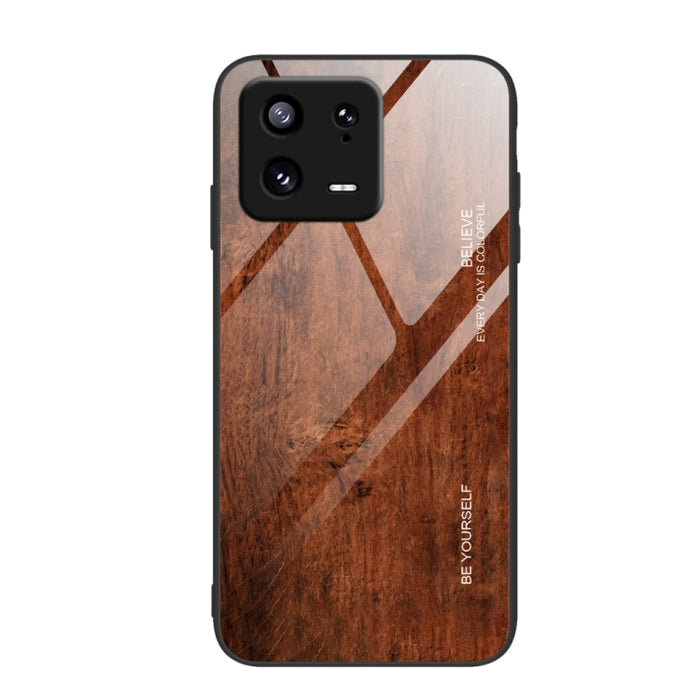 Caja de teléfono de TPU de vidrio de grano de madera, For Xiaomi 13, For Xiaomi 13 Pro, For Xiaomi Redmi A1+, For OPPO A1 Pro