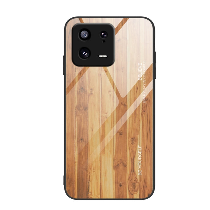 Caja de teléfono de TPU de vidrio de grano de madera, For Xiaomi 13, For Xiaomi 13 Pro, For Xiaomi Redmi A1+, For OPPO A1 Pro