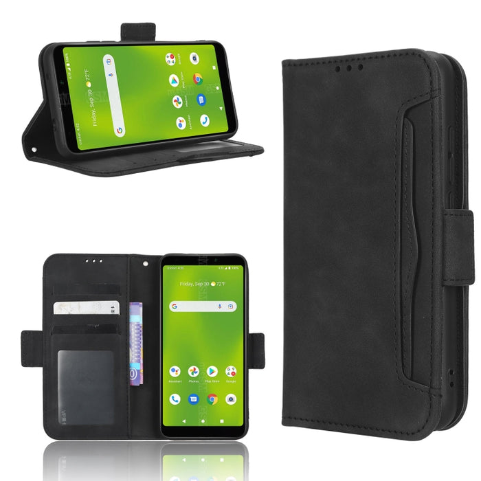 Funda de piel para teléfono con textura de piel de becerro y ranuras para tarjetas, For Cricket Debut Smart, For Cricket Icon 4, For Cricket Innovate E 5G, For OPPO A1 Pro, For Realme 10 4G, For Realme 10 Pro, For TCL ION Z, For Tecno Pop 6 BE7        ...
