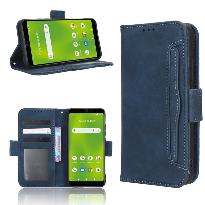 Funda de piel para teléfono con textura de piel de becerro y ranuras para tarjetas, For Cricket Debut Smart, For Cricket Icon 4, For Cricket Innovate E 5G, For OPPO A1 Pro, For Realme 10 4G, For Realme 10 Pro, For TCL ION Z, For Tecno Pop 6 BE7        ...