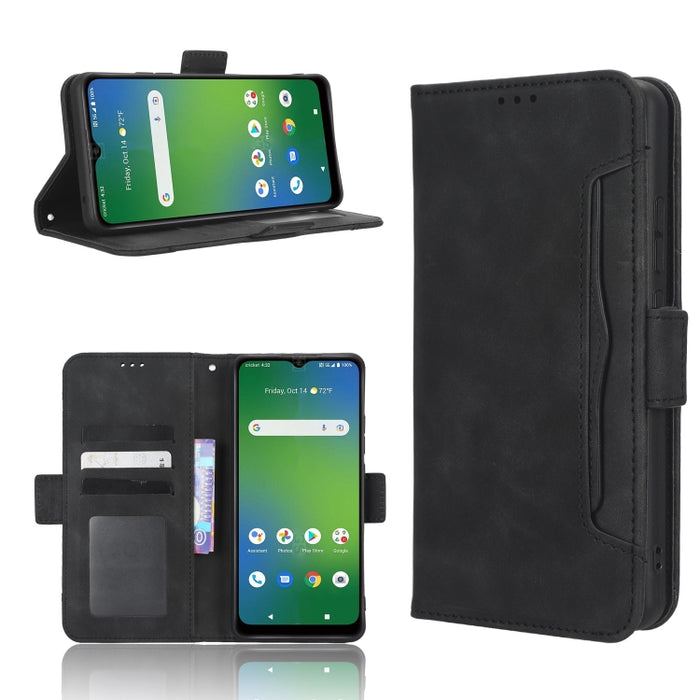 Funda de piel para teléfono con textura de piel de becerro y ranuras para tarjetas, For Cricket Debut Smart, For Cricket Icon 4, For Cricket Innovate E 5G, For OPPO A1 Pro, For Realme 10 4G, For Realme 10 Pro, For TCL ION Z, For Tecno Pop 6 BE7        ...