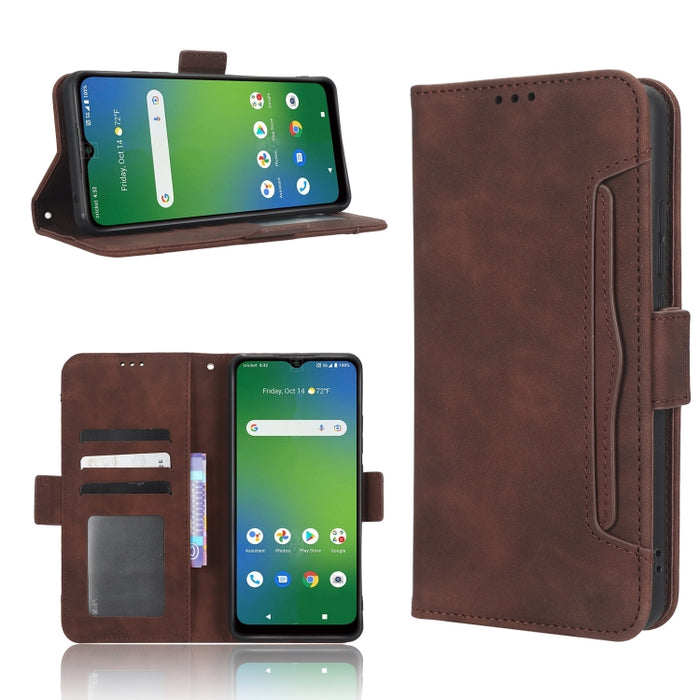Funda de piel para teléfono con textura de piel de becerro y ranuras para tarjetas, For Cricket Debut Smart, For Cricket Icon 4, For Cricket Innovate E 5G, For OPPO A1 Pro, For Realme 10 4G, For Realme 10 Pro, For TCL ION Z, For Tecno Pop 6 BE7        ...