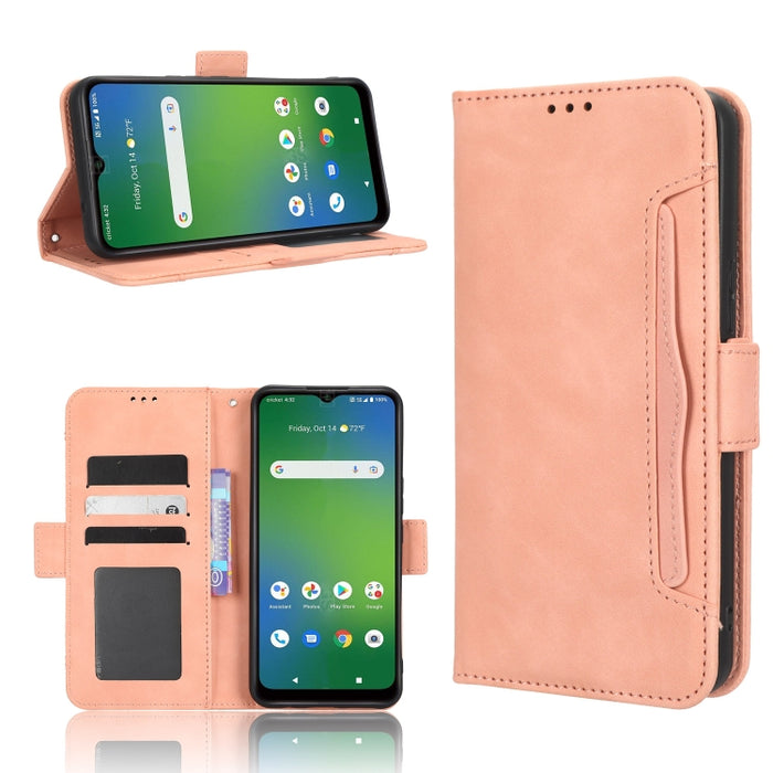 Funda de piel para teléfono con textura de piel de becerro y ranuras para tarjetas, For Cricket Debut Smart, For Cricket Icon 4, For Cricket Innovate E 5G, For OPPO A1 Pro, For Realme 10 4G, For Realme 10 Pro, For TCL ION Z, For Tecno Pop 6 BE7        ...