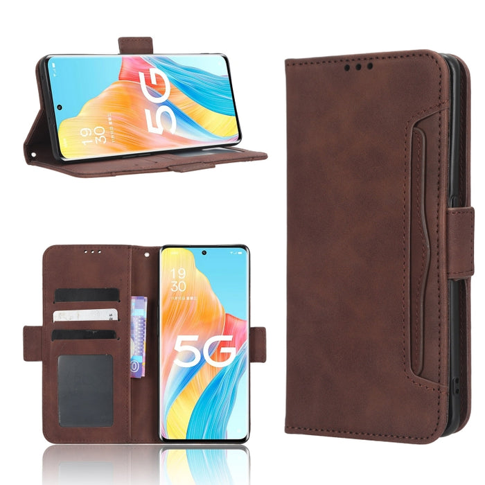 Funda de piel para teléfono con textura de piel de becerro y ranuras para tarjetas, For Cricket Debut Smart, For Cricket Icon 4, For Cricket Innovate E 5G, For OPPO A1 Pro, For Realme 10 4G, For Realme 10 Pro, For TCL ION Z, For Tecno Pop 6 BE7        ...