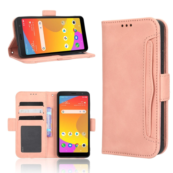 Funda de piel para teléfono con textura de piel de becerro y ranuras para tarjetas, For Cricket Debut Smart, For Cricket Icon 4, For Cricket Innovate E 5G, For OPPO A1 Pro, For Realme 10 4G, For Realme 10 Pro, For TCL ION Z, For Tecno Pop 6 BE7        ...