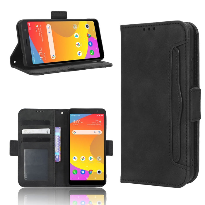 Funda de piel para teléfono con textura de piel de becerro y ranuras para tarjetas, For Cricket Debut Smart, For Cricket Icon 4, For Cricket Innovate E 5G, For OPPO A1 Pro, For Realme 10 4G, For Realme 10 Pro, For TCL ION Z, For Tecno Pop 6 BE7        ...