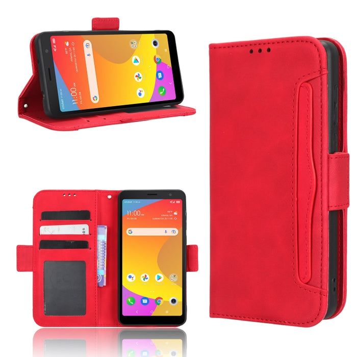 Funda de piel para teléfono con textura de piel de becerro y ranuras para tarjetas, For Cricket Debut Smart, For Cricket Icon 4, For Cricket Innovate E 5G, For OPPO A1 Pro, For Realme 10 4G, For Realme 10 Pro, For TCL ION Z, For Tecno Pop 6 BE7        ...