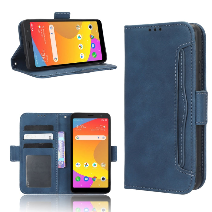 Funda de piel para teléfono con textura de piel de becerro y ranuras para tarjetas, For Cricket Debut Smart, For Cricket Icon 4, For Cricket Innovate E 5G, For OPPO A1 Pro, For Realme 10 4G, For Realme 10 Pro, For TCL ION Z, For Tecno Pop 6 BE7        ...
