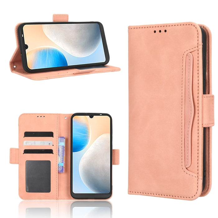 Funda de piel para teléfono con textura de piel de becerro y ranuras para tarjetas, For Cricket Debut Smart, For Cricket Icon 4, For Cricket Innovate E 5G, For OPPO A1 Pro, For Realme 10 4G, For Realme 10 Pro, For TCL ION Z, For Tecno Pop 6 BE7        ...