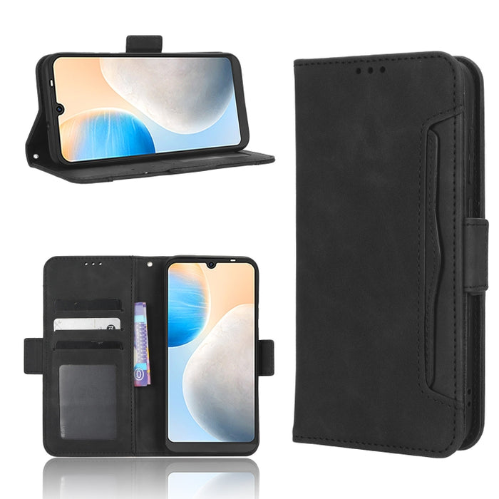Funda de piel para teléfono con textura de piel de becerro y ranuras para tarjetas, For Cricket Debut Smart, For Cricket Icon 4, For Cricket Innovate E 5G, For OPPO A1 Pro, For Realme 10 4G, For Realme 10 Pro, For TCL ION Z, For Tecno Pop 6 BE7        ...