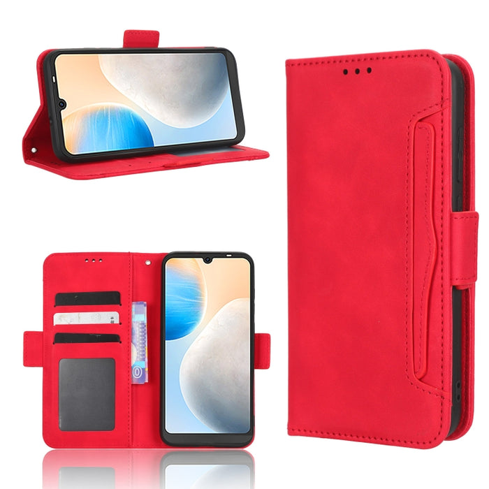 Funda de piel para teléfono con textura de piel de becerro y ranuras para tarjetas, For Cricket Debut Smart, For Cricket Icon 4, For Cricket Innovate E 5G, For OPPO A1 Pro, For Realme 10 4G, For Realme 10 Pro, For TCL ION Z, For Tecno Pop 6 BE7        ...