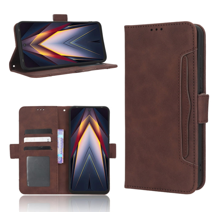 Funda de piel para teléfono con textura de piel de becerro y ranuras para tarjetas, For Cricket Debut Smart, For Cricket Icon 4, For Cricket Innovate E 5G, For OPPO A1 Pro, For Realme 10 4G, For Realme 10 Pro, For TCL ION Z, For Tecno Pop 6 BE7        ...