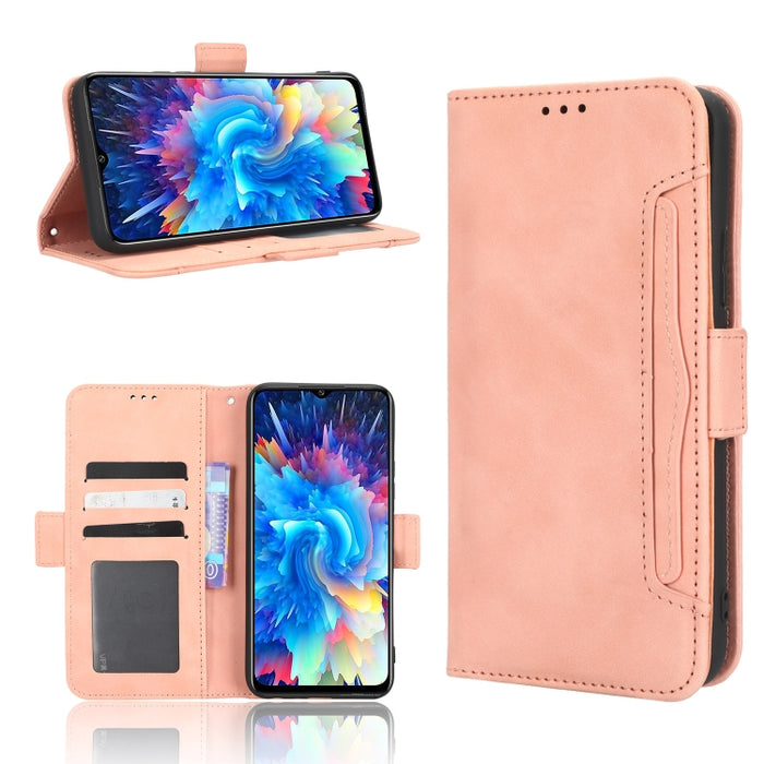 Funda de piel para teléfono con textura de piel de becerro y ranuras para tarjetas, For Cricket Debut Smart, For Cricket Icon 4, For Cricket Innovate E 5G, For OPPO A1 Pro, For Realme 10 4G, For Realme 10 Pro, For TCL ION Z, For Tecno Pop 6 BE7        ...