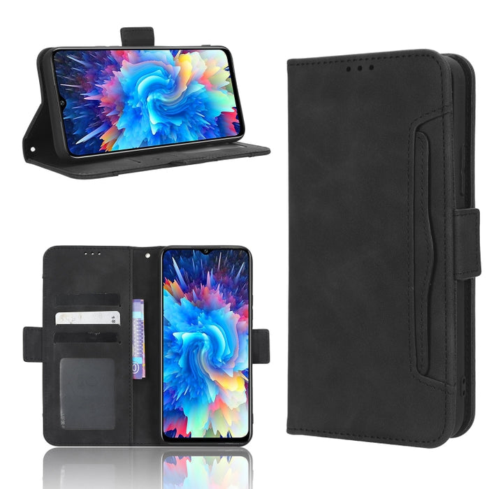 Funda de piel para teléfono con textura de piel de becerro y ranuras para tarjetas, For Cricket Debut Smart, For Cricket Icon 4, For Cricket Innovate E 5G, For OPPO A1 Pro, For Realme 10 4G, For Realme 10 Pro, For TCL ION Z, For Tecno Pop 6 BE7        ...