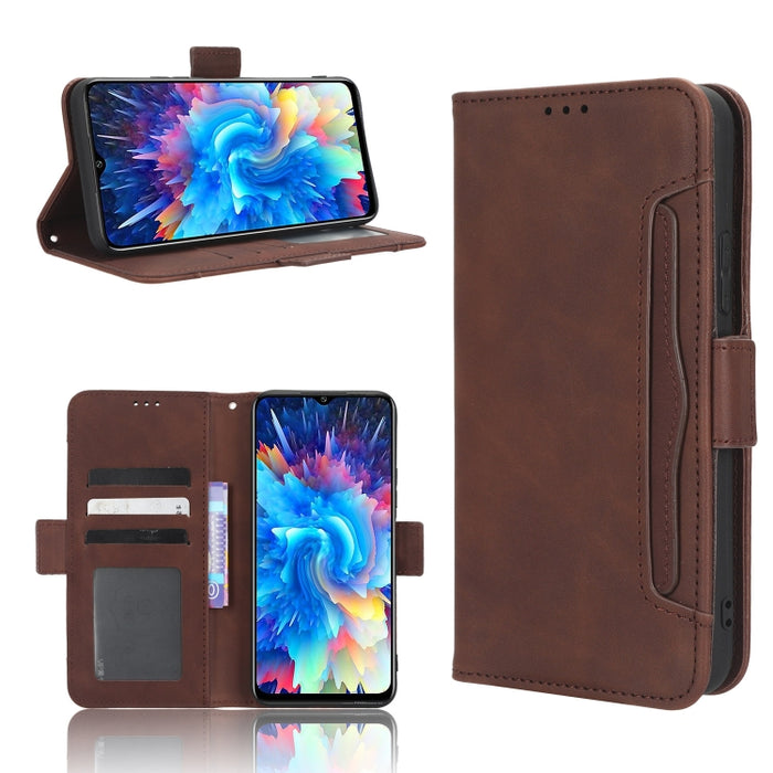 Funda de piel para teléfono con textura de piel de becerro y ranuras para tarjetas, For Cricket Debut Smart, For Cricket Icon 4, For Cricket Innovate E 5G, For OPPO A1 Pro, For Realme 10 4G, For Realme 10 Pro, For TCL ION Z, For Tecno Pop 6 BE7        ...