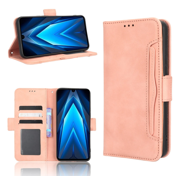 Funda de piel para teléfono con textura de piel de becerro y ranuras para tarjetas, For Cricket Debut Smart, For Cricket Icon 4, For Cricket Innovate E 5G, For OPPO A1 Pro, For Realme 10 4G, For Realme 10 Pro, For TCL ION Z, For Tecno Pop 6 BE7        ...
