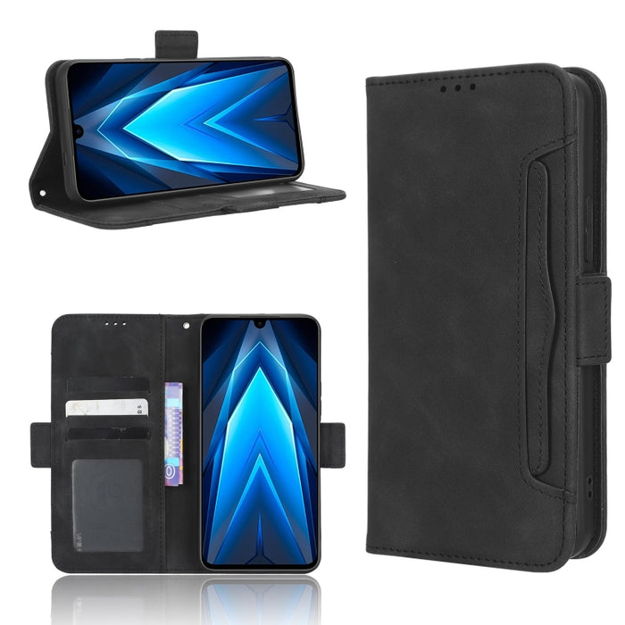 Funda de piel para teléfono con textura de piel de becerro y ranuras para tarjetas, For Cricket Debut Smart, For Cricket Icon 4, For Cricket Innovate E 5G, For OPPO A1 Pro, For Realme 10 4G, For Realme 10 Pro, For TCL ION Z, For Tecno Pop 6 BE7        ...