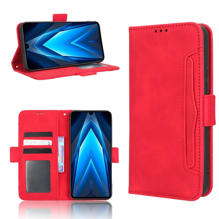Funda de piel para teléfono con textura de piel de becerro y ranuras para tarjetas, For Cricket Debut Smart, For Cricket Icon 4, For Cricket Innovate E 5G, For OPPO A1 Pro, For Realme 10 4G, For Realme 10 Pro, For TCL ION Z, For Tecno Pop 6 BE7        ...