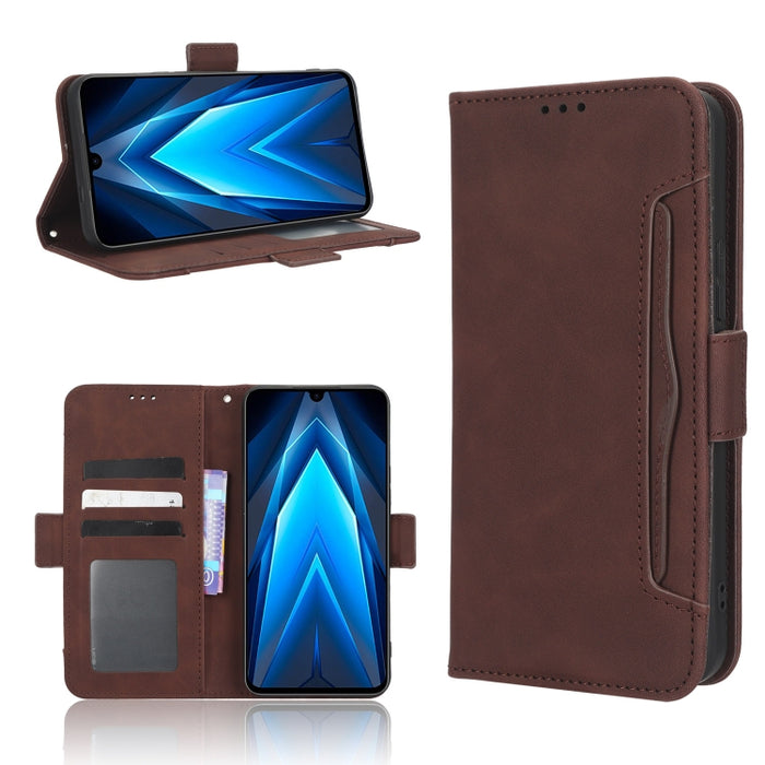 Funda de piel para teléfono con textura de piel de becerro y ranuras para tarjetas, For Cricket Debut Smart, For Cricket Icon 4, For Cricket Innovate E 5G, For OPPO A1 Pro, For Realme 10 4G, For Realme 10 Pro, For TCL ION Z, For Tecno Pop 6 BE7        ...