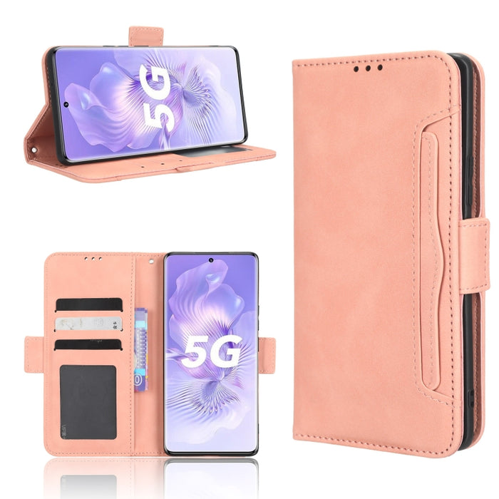 Funda de piel para teléfono con textura de piel de becerro y ranuras para tarjetas, For Cricket Debut Smart, For Cricket Icon 4, For Cricket Innovate E 5G, For OPPO A1 Pro, For Realme 10 4G, For Realme 10 Pro, For TCL ION Z, For Tecno Pop 6 BE7        ...