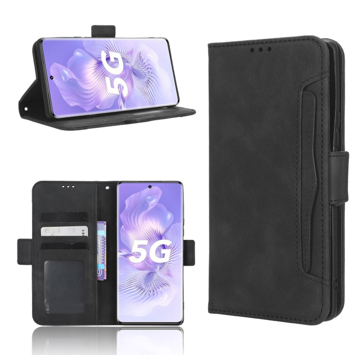 Funda de piel para teléfono con textura de piel de becerro y ranuras para tarjetas, For Cricket Debut Smart, For Cricket Icon 4, For Cricket Innovate E 5G, For OPPO A1 Pro, For Realme 10 4G, For Realme 10 Pro, For TCL ION Z, For Tecno Pop 6 BE7        ...