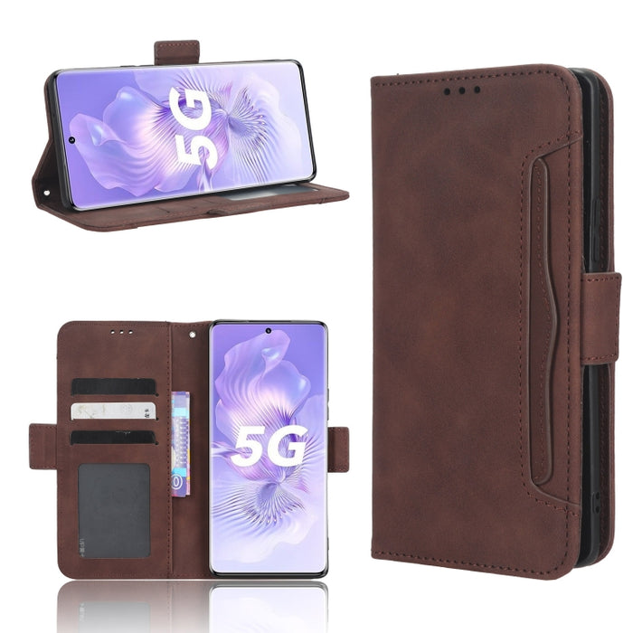 Funda de piel para teléfono con textura de piel de becerro y ranuras para tarjetas, For Cricket Debut Smart, For Cricket Icon 4, For Cricket Innovate E 5G, For OPPO A1 Pro, For Realme 10 4G, For Realme 10 Pro, For TCL ION Z, For Tecno Pop 6 BE7        ...