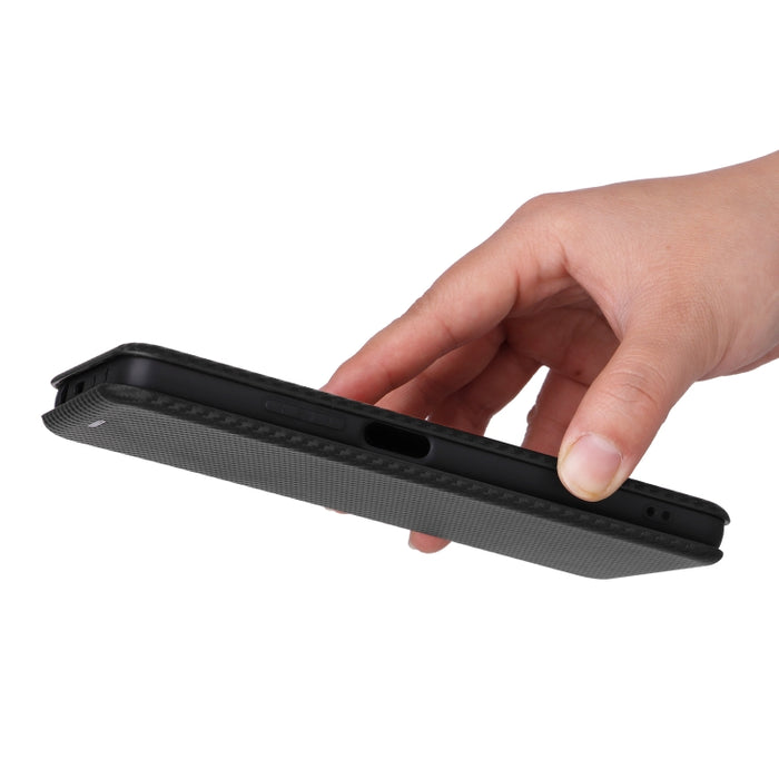 Estuche para teléfono de cuero con textura de fibra de carbono, For Xiaomi Redmi 11 Prime 4G, For Xiaomi 13