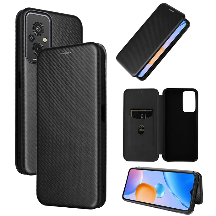 Estuche para teléfono de cuero con textura de fibra de carbono, For Xiaomi Redmi 11 Prime 4G, For Xiaomi 13