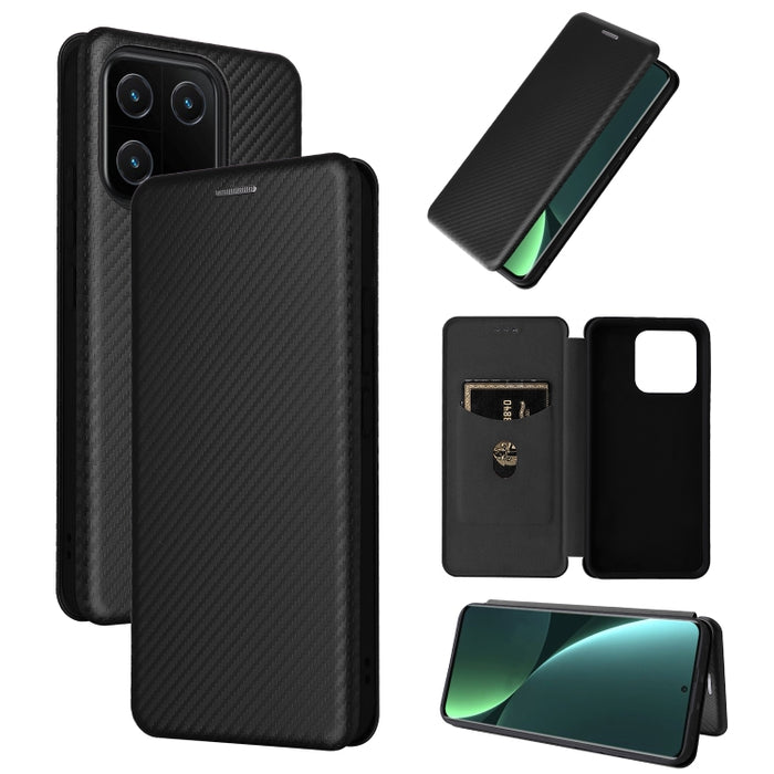 Estuche para teléfono de cuero con textura de fibra de carbono, For Xiaomi Redmi 11 Prime 4G, For Xiaomi 13