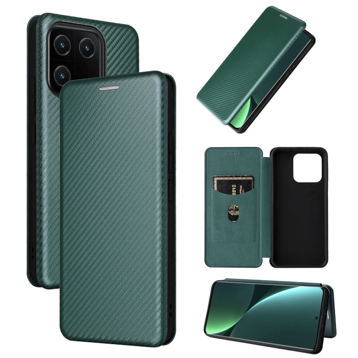 Estuche para teléfono de cuero con textura de fibra de carbono, For Xiaomi Redmi 11 Prime 4G, For Xiaomi 13