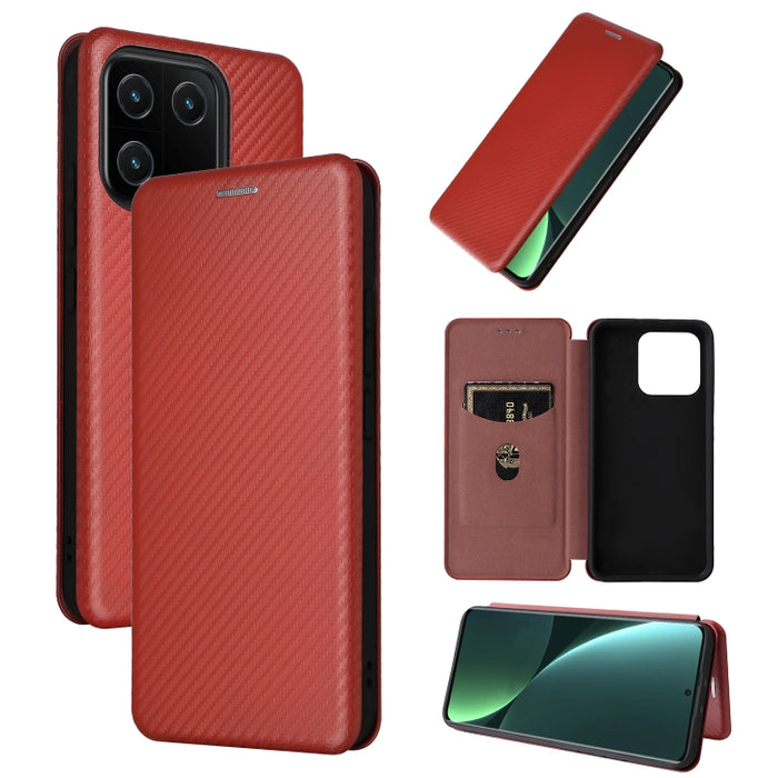 Estuche para teléfono de cuero con textura de fibra de carbono, For Xiaomi Redmi 11 Prime 4G, For Xiaomi 13