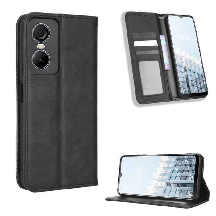 Caja de teléfono de cuero con textura retro con hebilla magnética, For Tecno Pop 6 Pro BE8, For Infinix Hot 20i, For Infinix Note 12 Pro 4G X676B, For Tecno Pova Neo 2, For Xiaomi Redmi 11 Prime 4G, For Xiaomi Redmi A1+, For Xiaomi Redmi Note 12 5G    ...