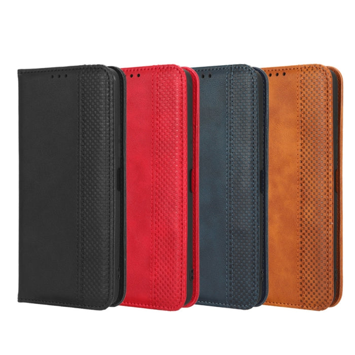Caja de teléfono de cuero con textura retro con hebilla magnética, For Tecno Pop 6 Pro BE8, For Infinix Hot 20i, For Infinix Note 12 Pro 4G X676B, For Tecno Pova Neo 2, For Xiaomi Redmi 11 Prime 4G, For Xiaomi Redmi A1+, For Xiaomi Redmi Note 12 5G    ...