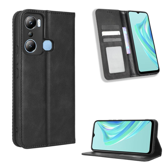 Caja de teléfono de cuero con textura retro con hebilla magnética, For Tecno Pop 6 Pro BE8, For Infinix Hot 20i, For Infinix Note 12 Pro 4G X676B, For Tecno Pova Neo 2, For Xiaomi Redmi 11 Prime 4G, For Xiaomi Redmi A1+, For Xiaomi Redmi Note 12 5G    ...