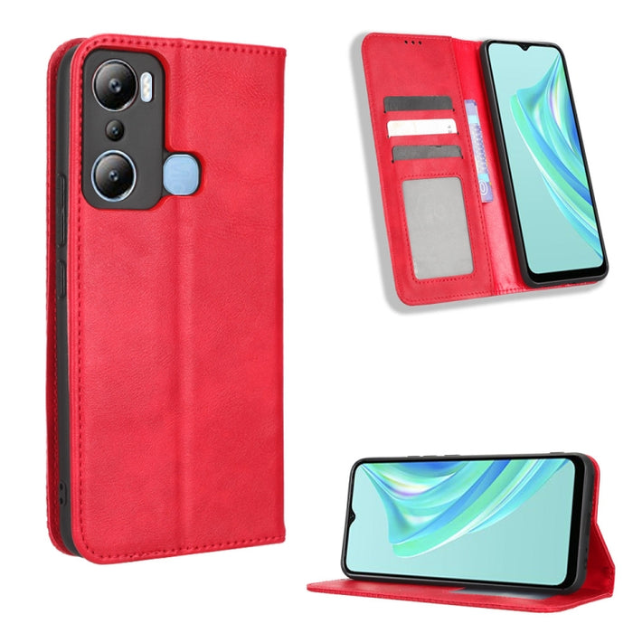 Caja de teléfono de cuero con textura retro con hebilla magnética, For Tecno Pop 6 Pro BE8, For Infinix Hot 20i, For Infinix Note 12 Pro 4G X676B, For Tecno Pova Neo 2, For Xiaomi Redmi 11 Prime 4G, For Xiaomi Redmi A1+, For Xiaomi Redmi Note 12 5G    ...