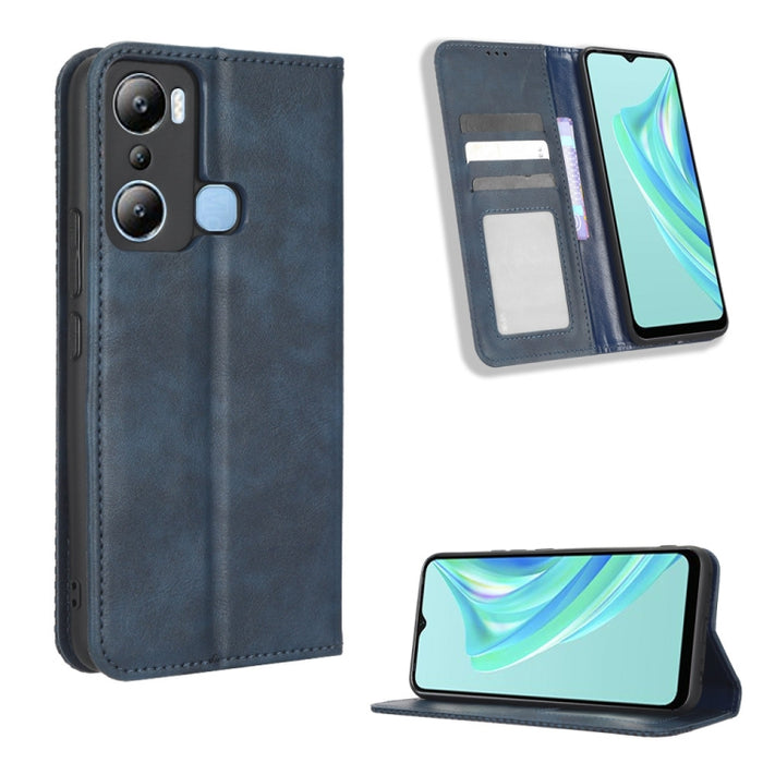 Caja de teléfono de cuero con textura retro con hebilla magnética, For Tecno Pop 6 Pro BE8, For Infinix Hot 20i, For Infinix Note 12 Pro 4G X676B, For Tecno Pova Neo 2, For Xiaomi Redmi 11 Prime 4G, For Xiaomi Redmi A1+, For Xiaomi Redmi Note 12 5G    ...