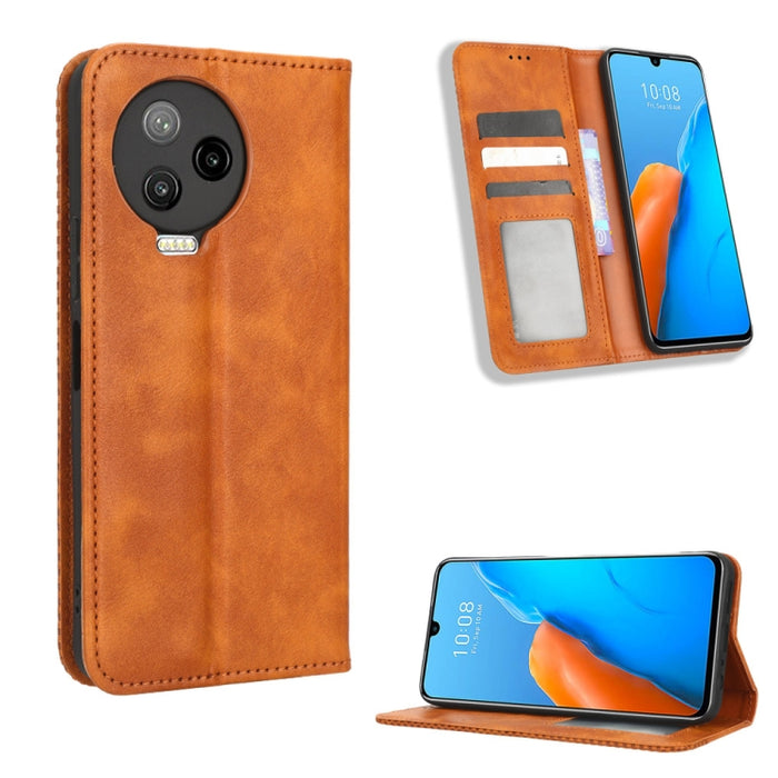 Caja de teléfono de cuero con textura retro con hebilla magnética, For Tecno Pop 6 Pro BE8, For Infinix Hot 20i, For Infinix Note 12 Pro 4G X676B, For Tecno Pova Neo 2, For Xiaomi Redmi 11 Prime 4G, For Xiaomi Redmi A1+, For Xiaomi Redmi Note 12 5G    ...