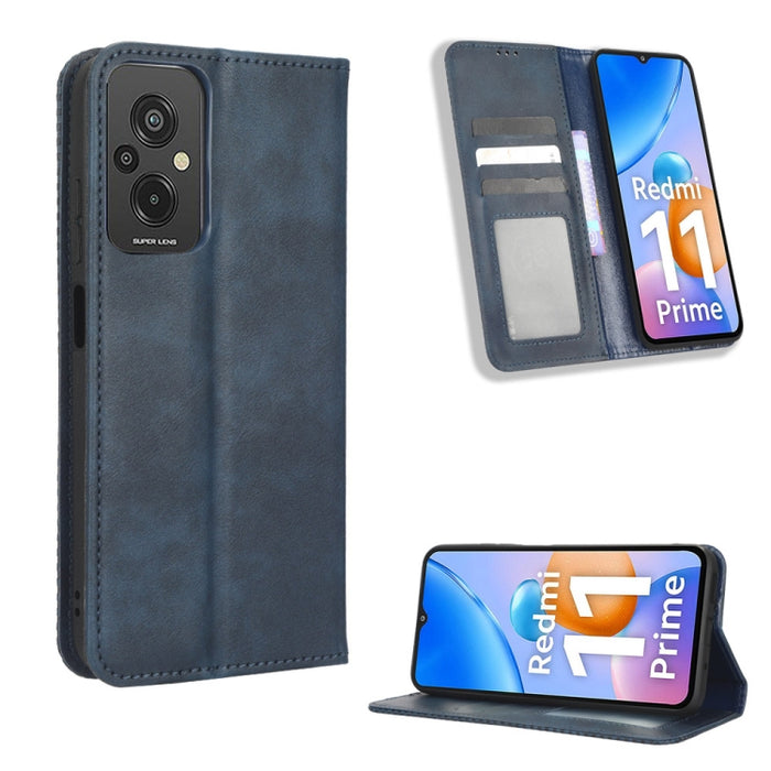 Caja de teléfono de cuero con textura retro con hebilla magnética, For Tecno Pop 6 Pro BE8, For Infinix Hot 20i, For Infinix Note 12 Pro 4G X676B, For Tecno Pova Neo 2, For Xiaomi Redmi 11 Prime 4G, For Xiaomi Redmi A1+, For Xiaomi Redmi Note 12 5G    ...